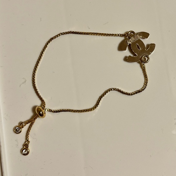 SOLD - Authentic Reworked Pink Gem CC Bracelet - Picture 4 of 5